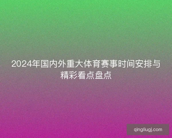 2024年国内外重大体育赛事时间安排与精彩看点盘点