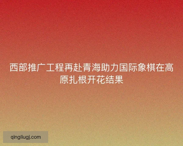 西部推广工程再赴青海助力国际象棋在高原扎根开花结果