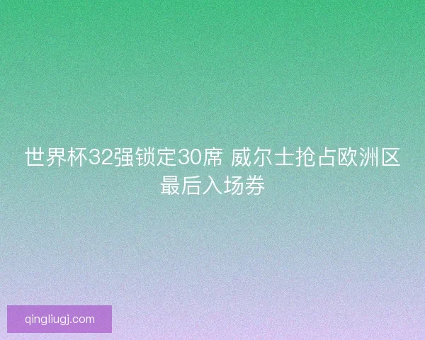 世界杯32强锁定30席 威尔士抢占欧洲区最后入场券 世界杯32强锁定30席 威尔士抢占欧洲区最后入场券