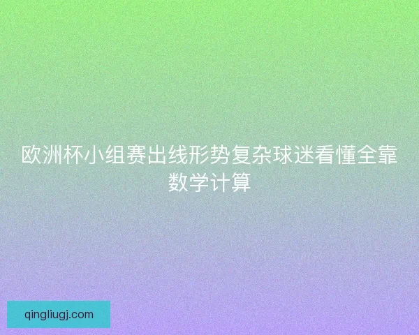 欧洲杯小组赛出线形势复杂球迷看懂全靠数学计算 欧洲杯小组赛出线形势复杂球迷看懂全靠数学计算