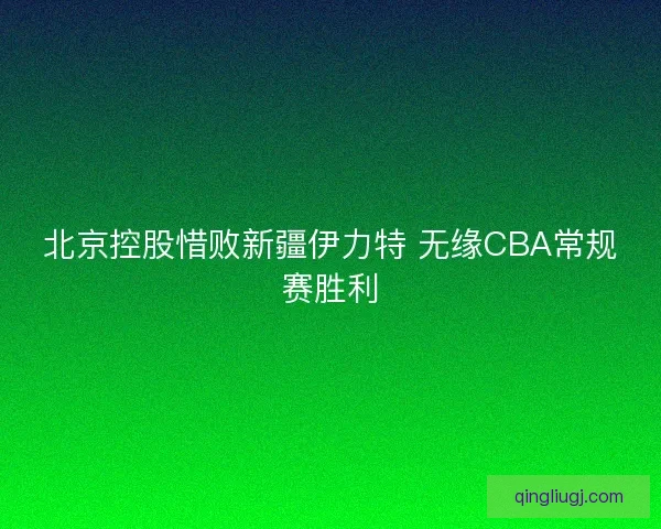 北京控股惜败新疆伊力特 无缘CBA常规赛胜利 北京控股惜败新疆伊力特 无缘CBA常规赛胜利