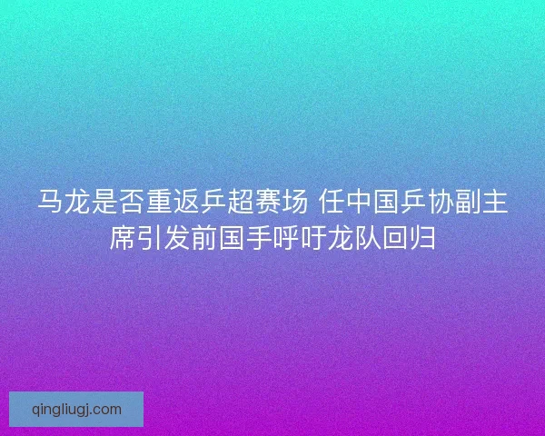 马龙是否重返乒超赛场 任中国乒协副主席引发前国手呼吁龙队回归